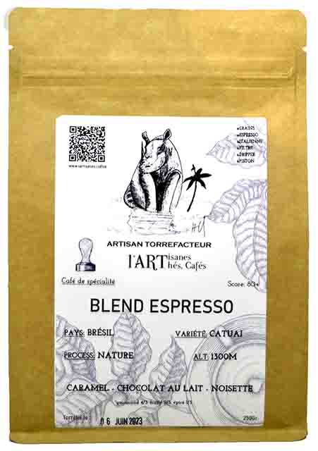 Blend Espresso mélange maison brésil par l'Artisanes