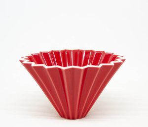 Dripper origami porcelaine japonaise rouge