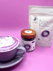 Purple latte ube violet vanille bourbon main noire