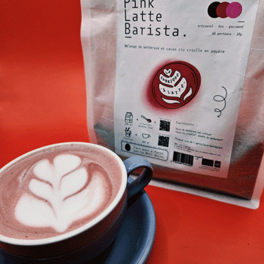 Pink Latte Barista la Main Noire